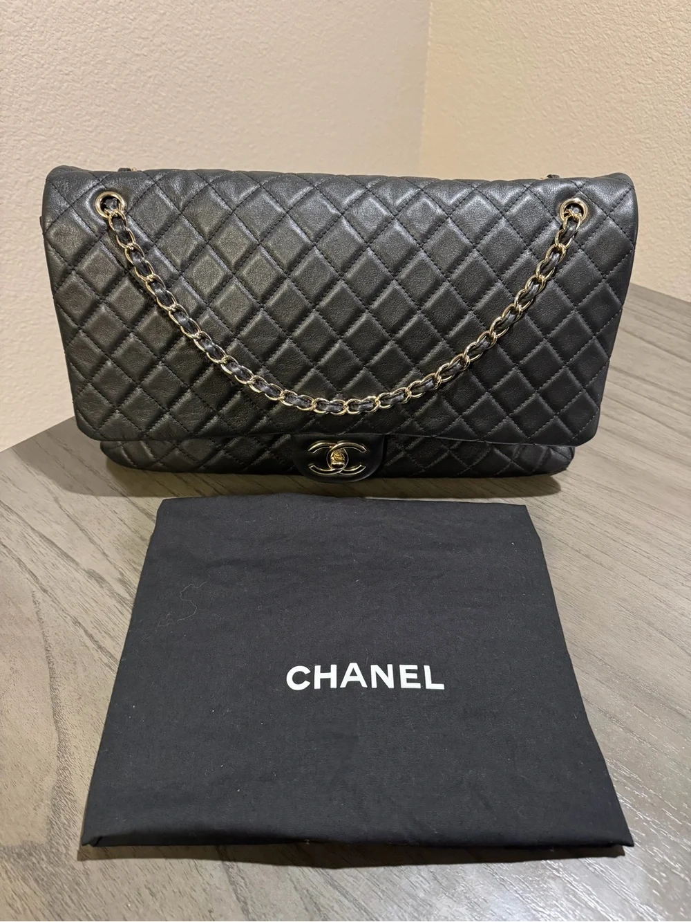 CHANEL XL Lambskin Black Gold Hardware